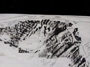 Magnetometer reading showing the underlying features of the Park 