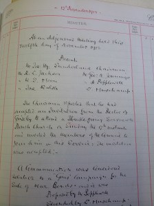 Entry from Guiseley Town Council Minutes of 12th November 1918.