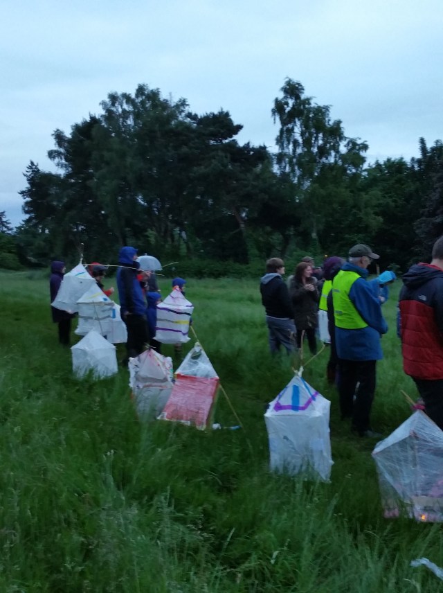 The lanterns arrive that had been made during the week long Tales Told Festival